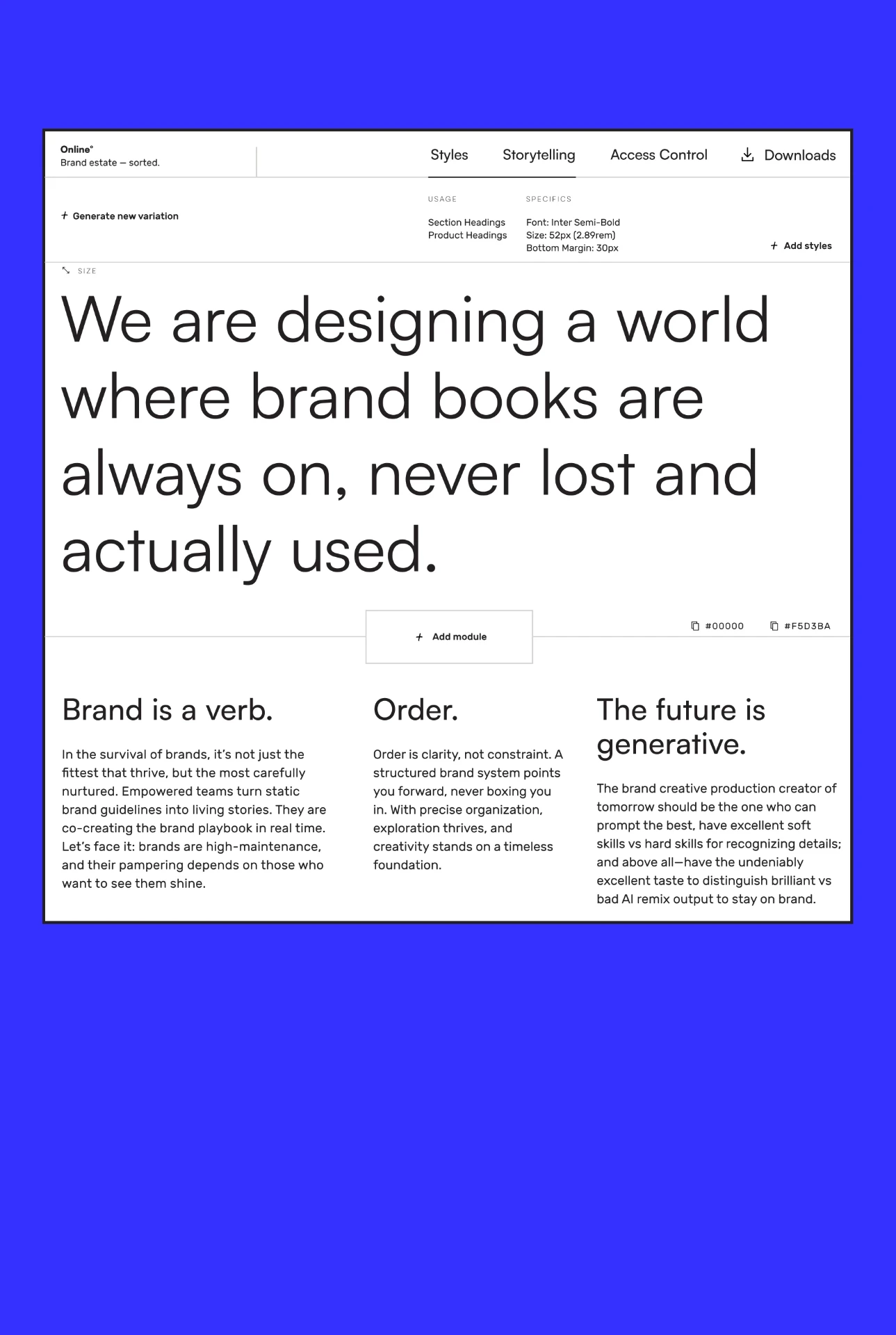 Corebook brand management mission statement